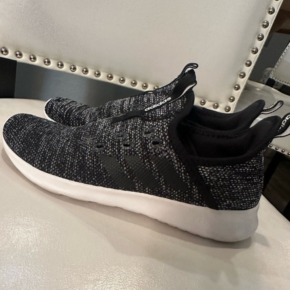 adidas Cloudfoam Pure Core Black Women’s Shoes Size 8 EUC Missing Laces Walking - Picture 2 of 9